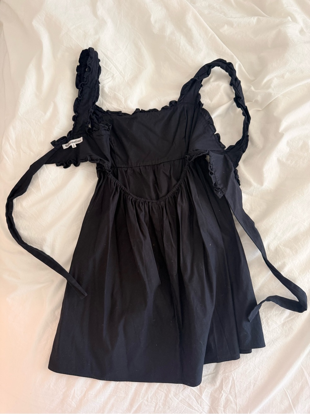 Reformation ruffle tie back mini dress size small - Picture 4 of 5